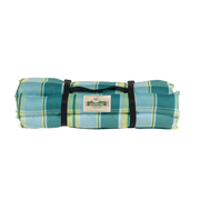 Adventure Roll-Up Spring Dog Bed - 34x25- Plaid/Turquoise