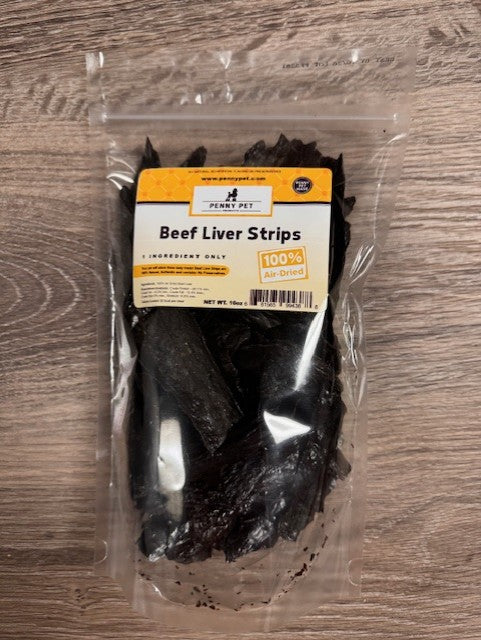 Penny Pet USA Hand Made Beef Liver Strips - 100% Beef - Packed with Vitamins, Air Dried, High Protein, Human Grade