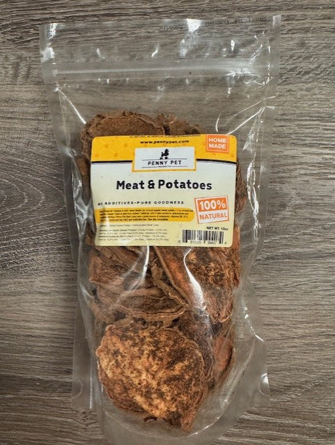 Penny Pet Made "Meat & Potatoes" Duo: Beef Liver & Sweet Potato Dog Treats - Hand Made, USA
